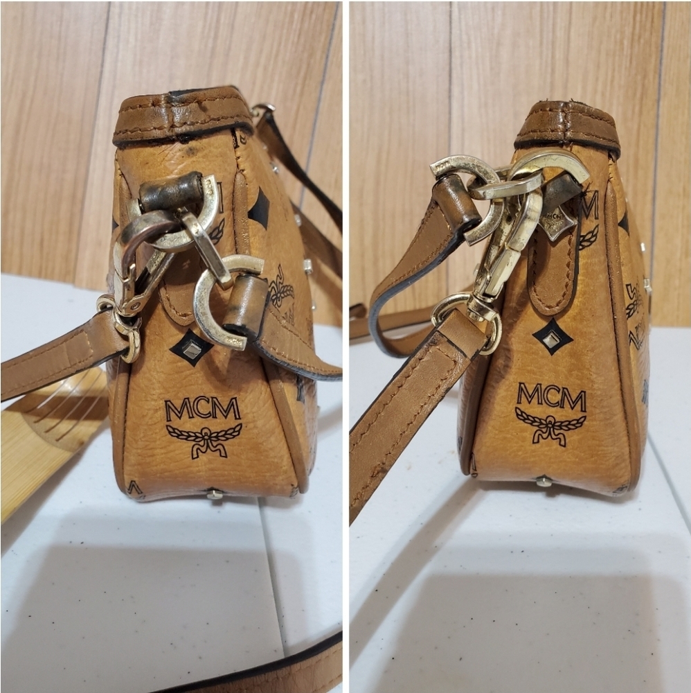 MCM COGNAC VISETOS POCHETTE CROSSBODY & Shoulder - Picture 5 of 9